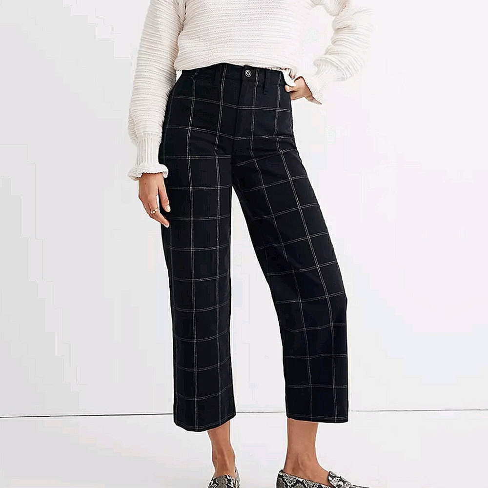 Plus Size Madewell Slim Emmett Wide-Leg Crop Pants - Picture 10 of 13